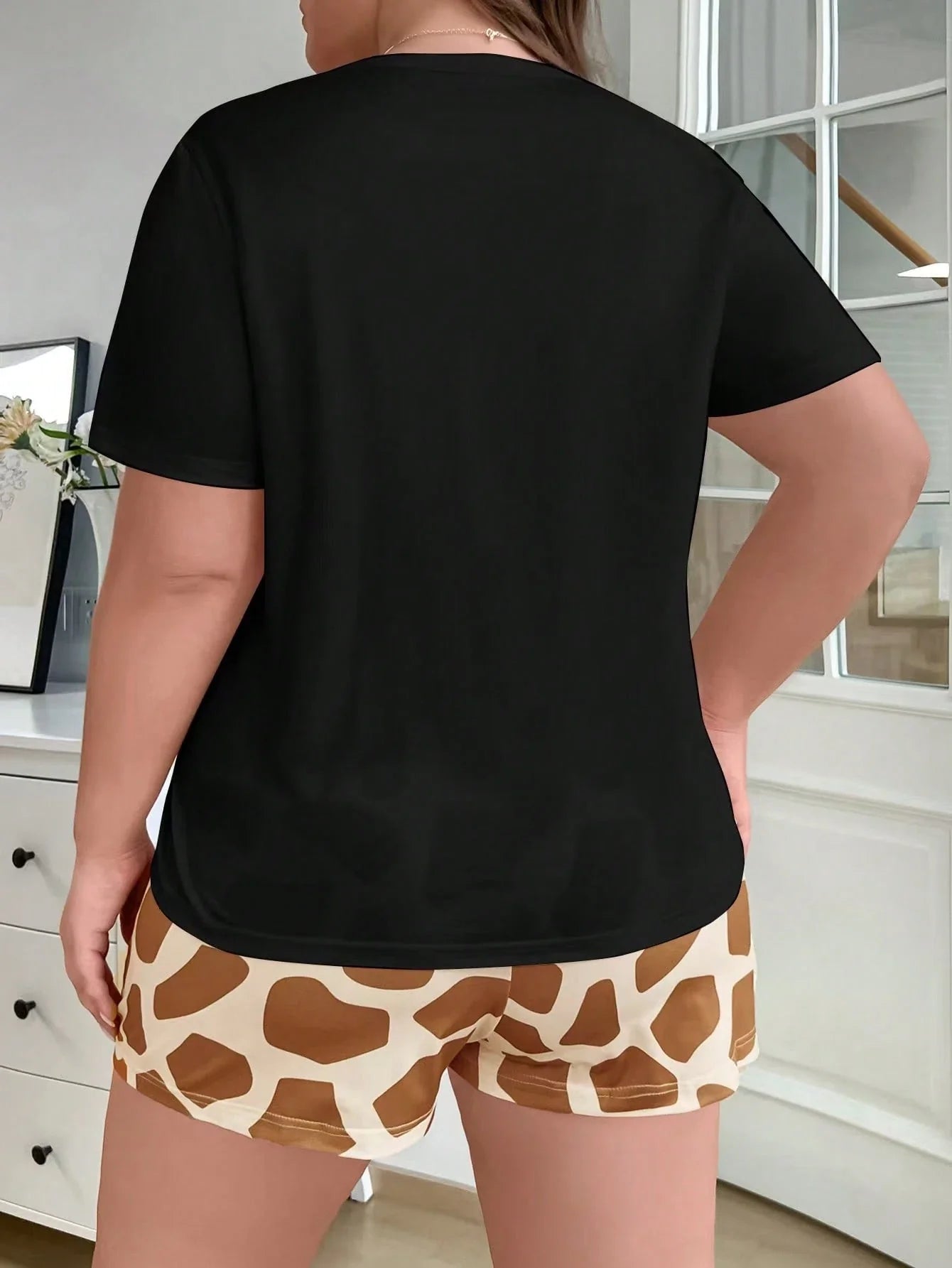 Pijama Plus Size Feminino Estampa de Girafa – Conforto e Diversão Nelima Moda (G1 ao G5)