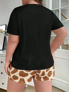 Pijama Plus Size Feminino Estampa de Girafa – Conforto e Diversão Nelima Moda (G1 ao G5)