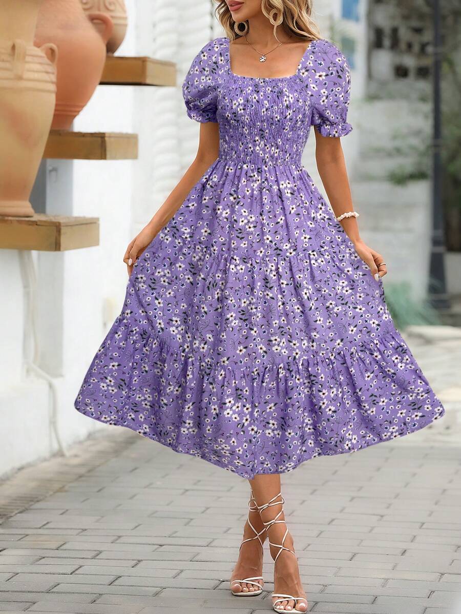 Vestido Luna Boho Midi Manga Bufante
