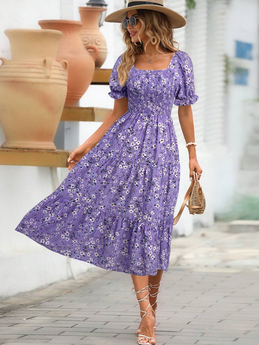 Vestido Luna Boho Midi Manga Bufante