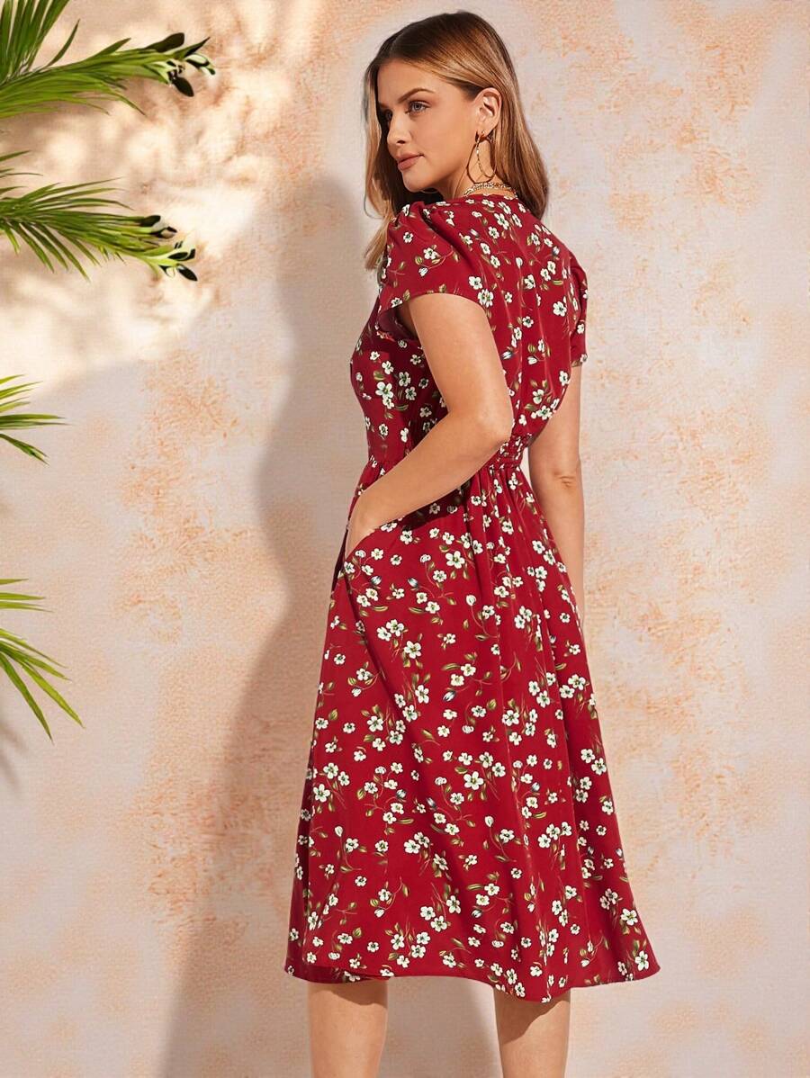 Vestido Elisa Casual Midi Assimétrico com Bolso