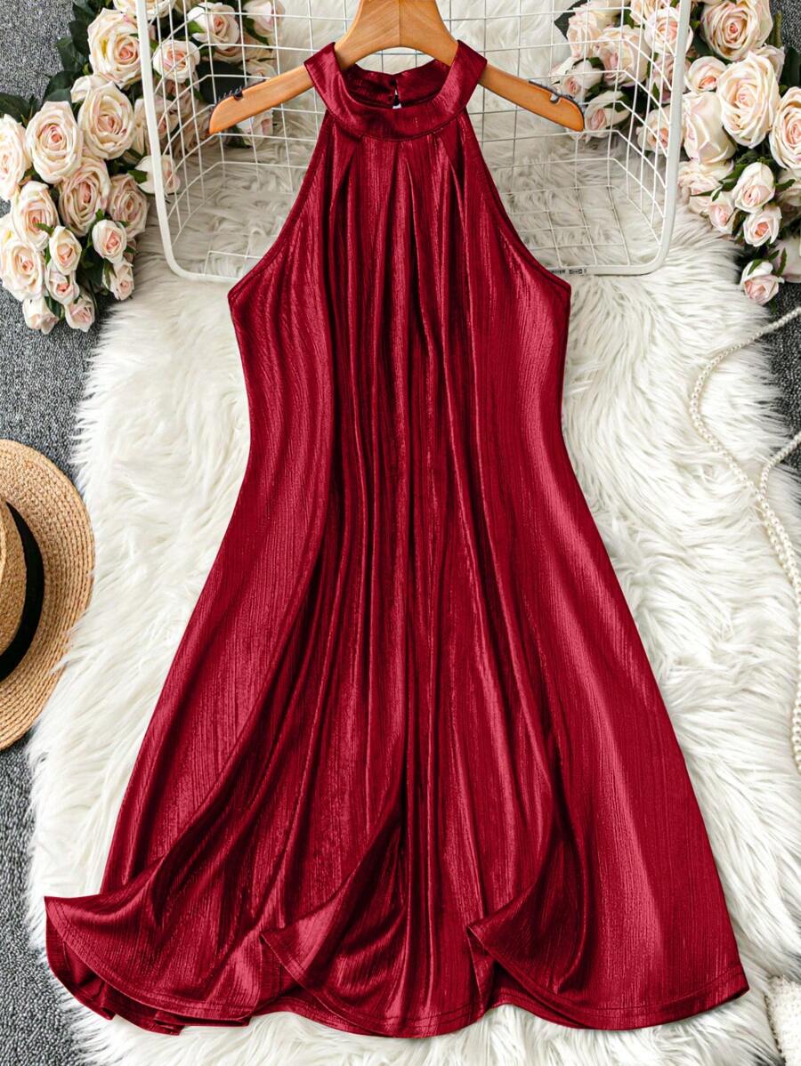 Vestido Aurora Elegante Curto Frente Única Dourado