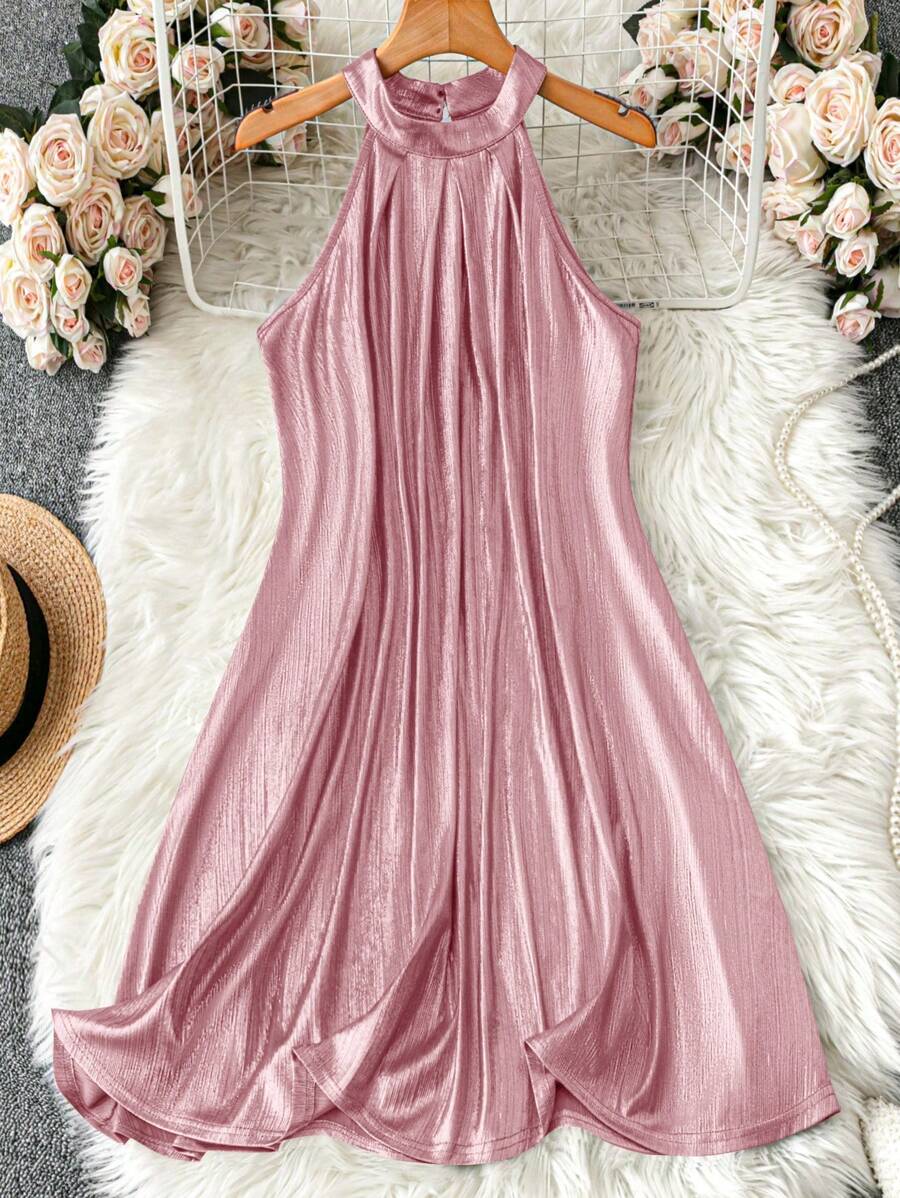 Vestido Aurora Elegante Curto Frente Única Dourado