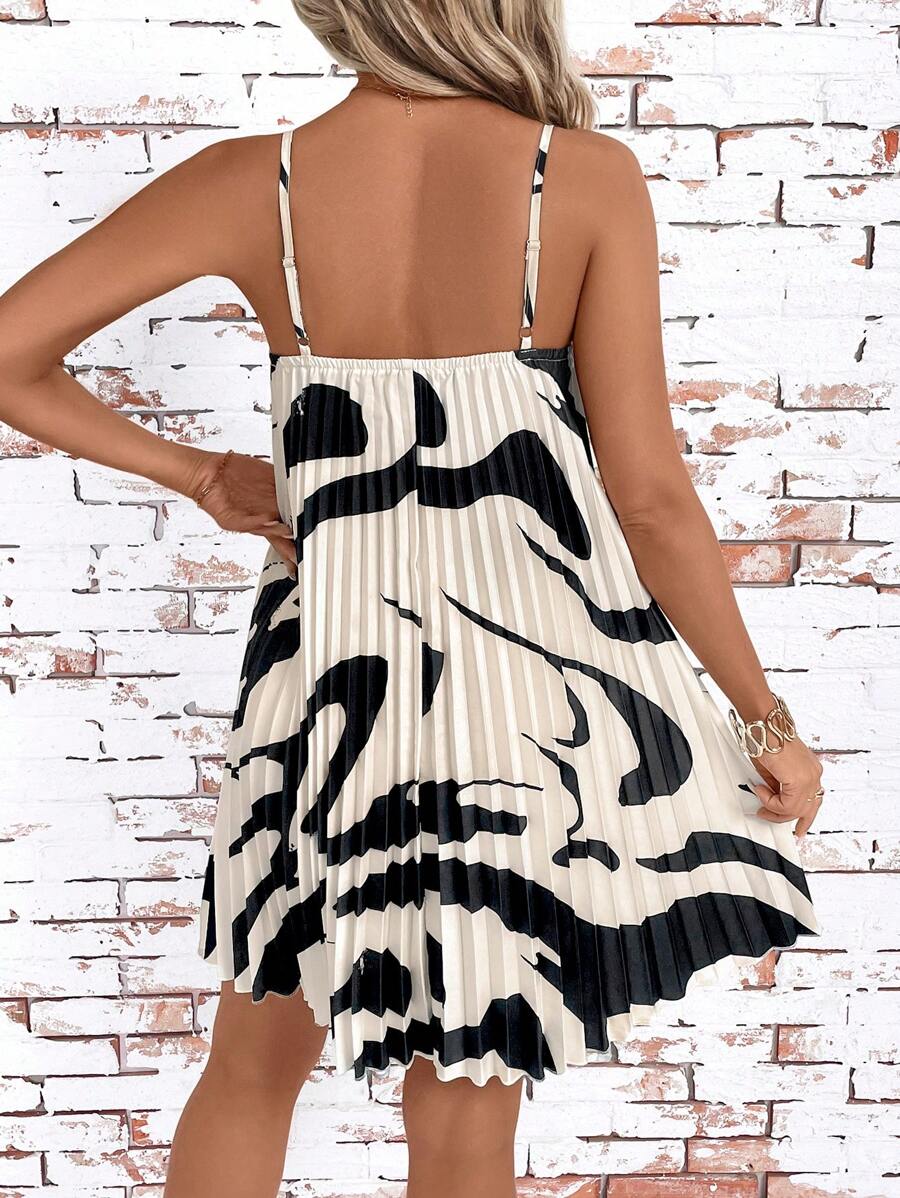 Vestido Coral Primavera Curto Plissado Alças Finas