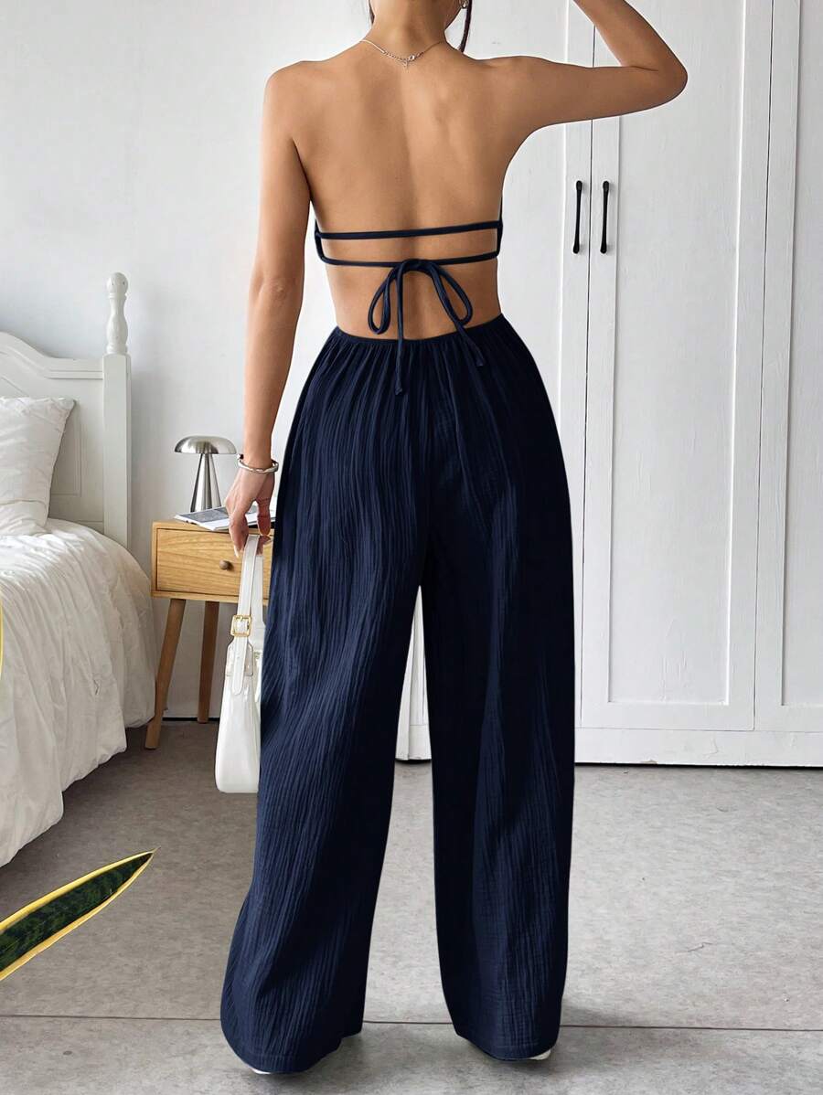 Macacão Ezoria Tubo Perna Larga Verão