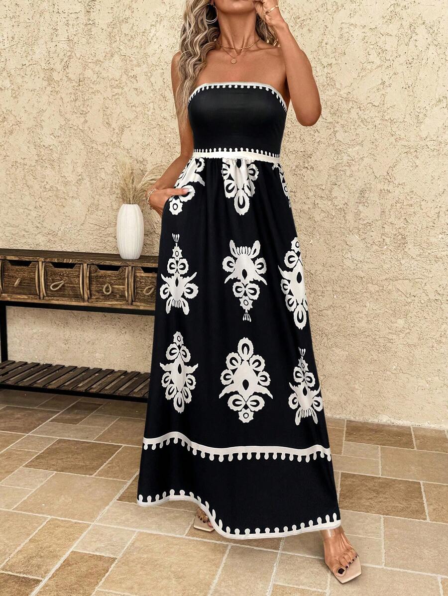 Vestido Maya Boho Longo Tomara Que Caia com Bolsos