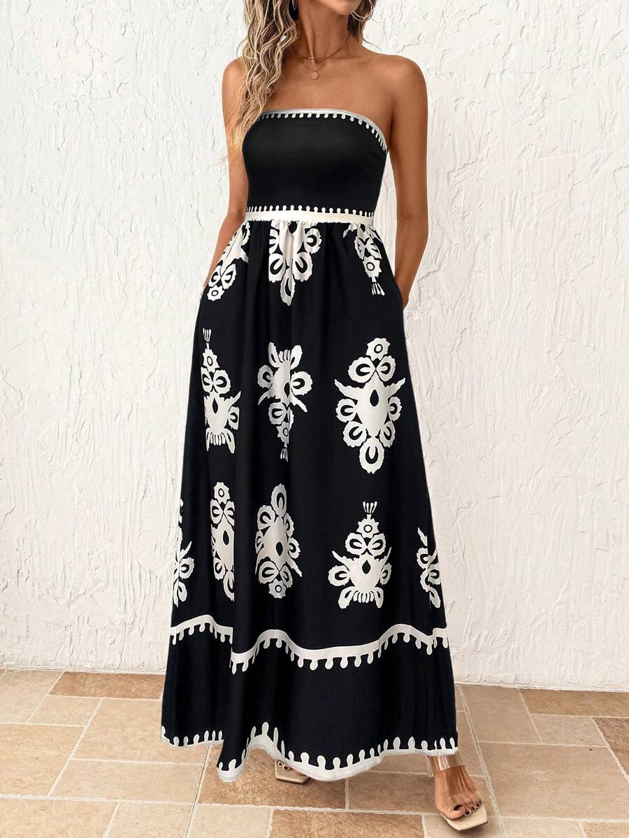 Vestido Maya Boho Longo Tomara Que Caia com Bolsos