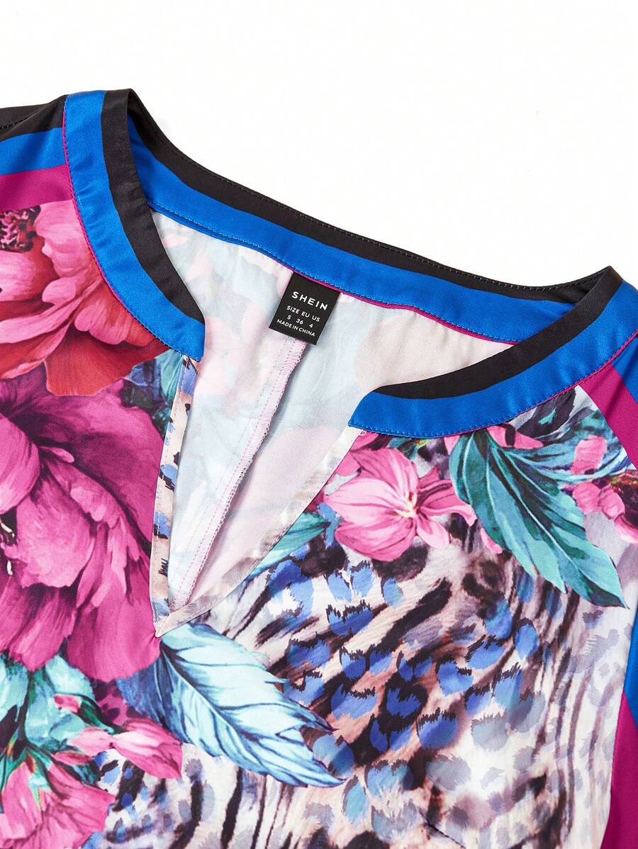 Vestido Camila Casual Midi Geométrico com Cinto