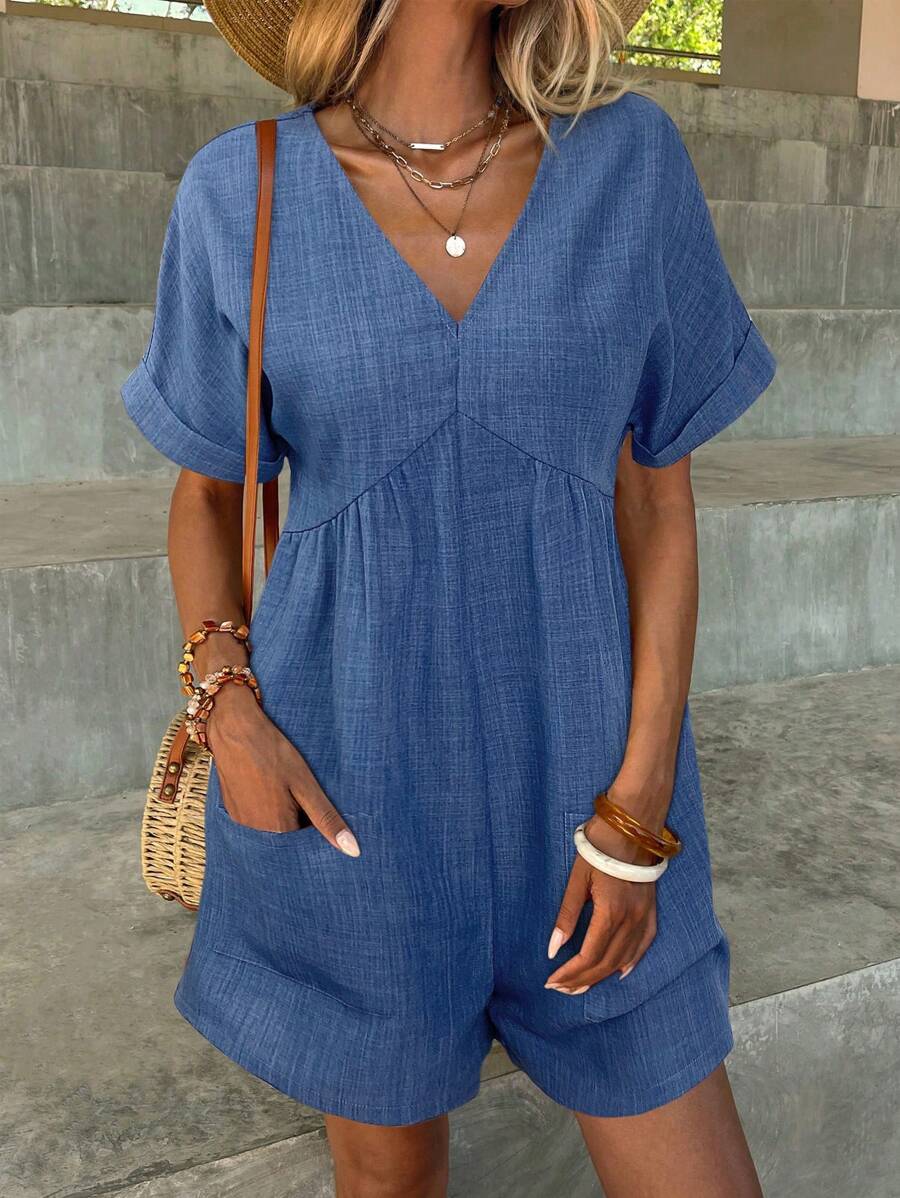 Macacão Marina Verão Solto com Decote V