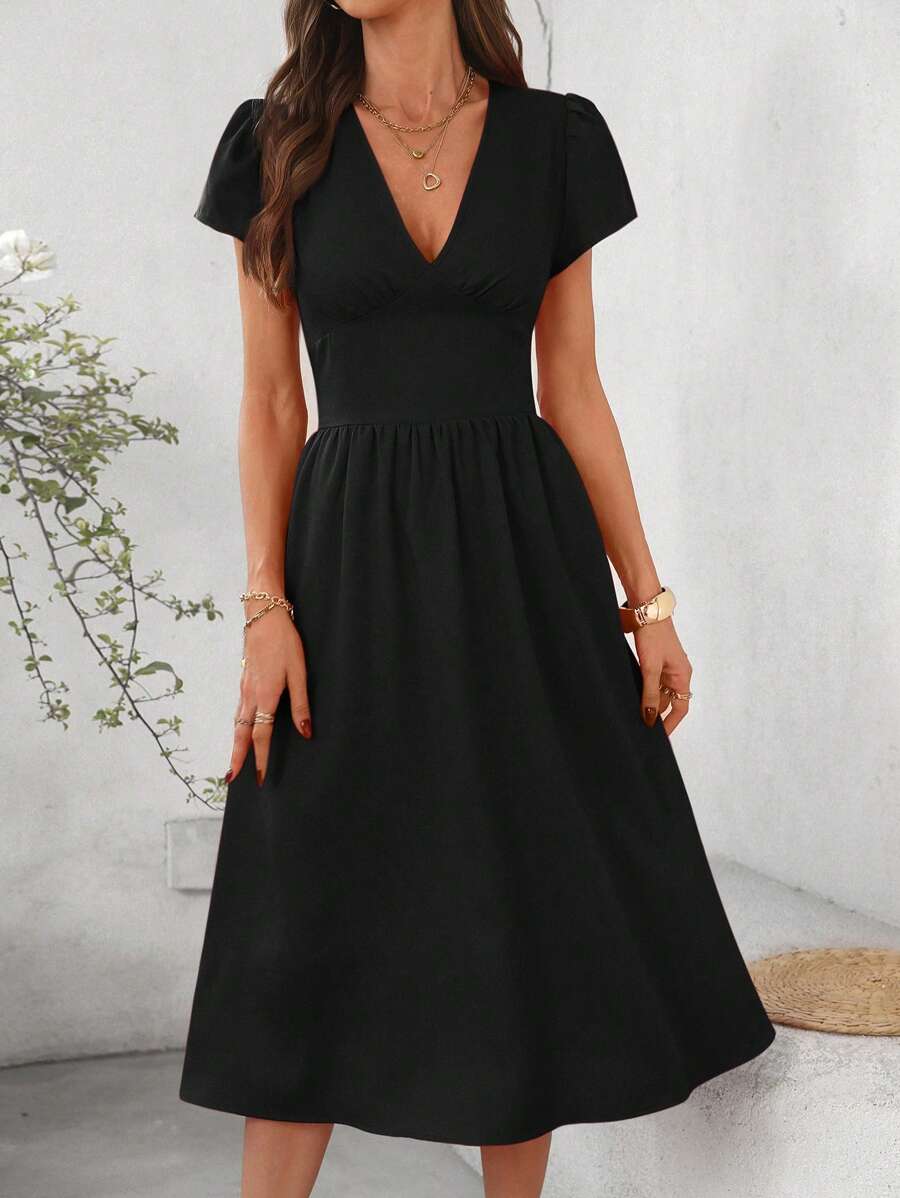 Vestido Elisa Casual Midi Assimétrico com Bolso