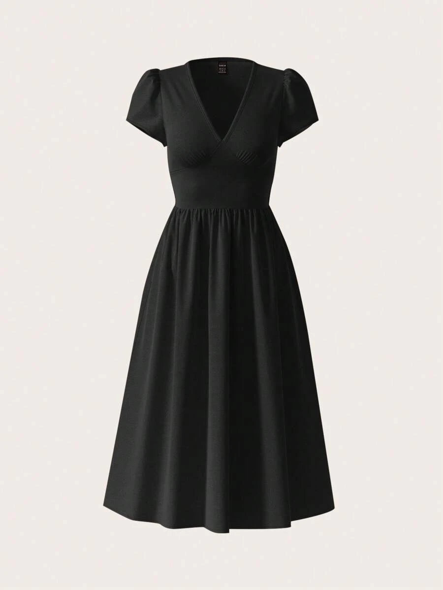 Vestido Elisa Casual Midi Assimétrico com Bolso