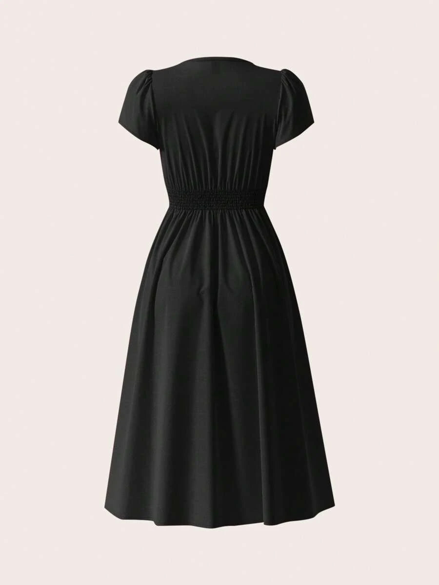 Vestido Elisa Casual Midi Assimétrico com Bolso