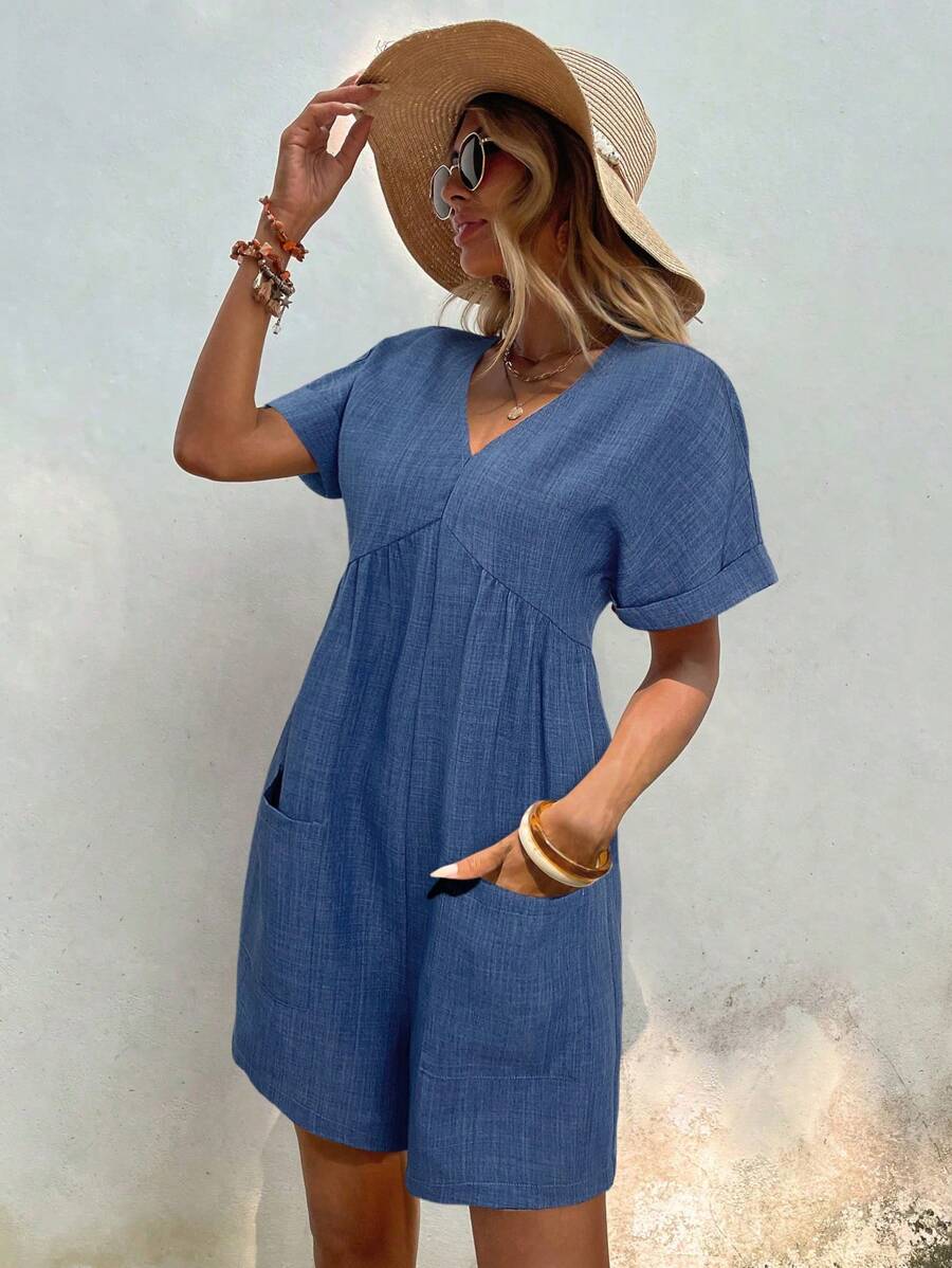 Macacão Marina Verão Solto com Decote V