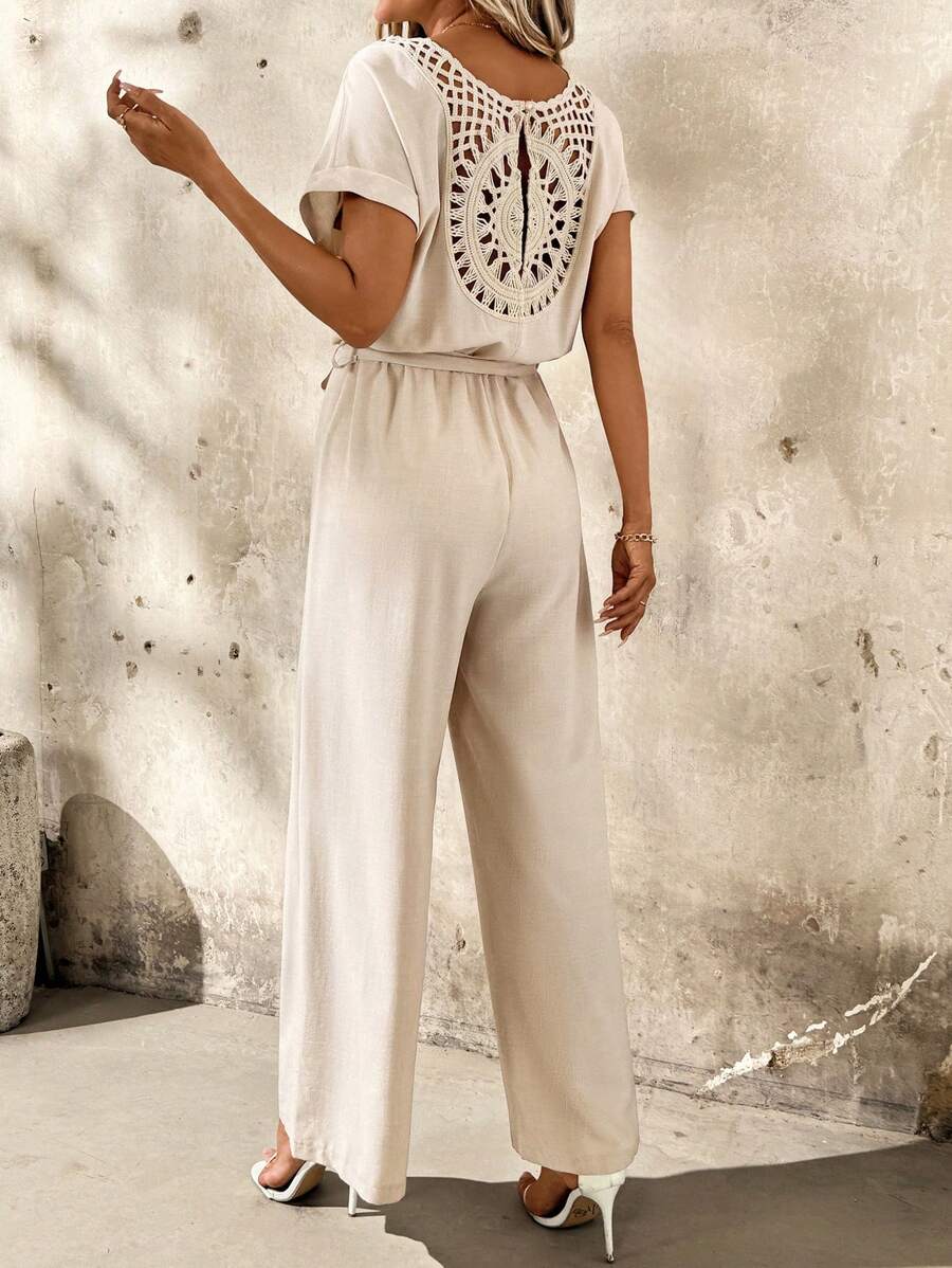 Macaquinho Elisa Férias Casual com Babados