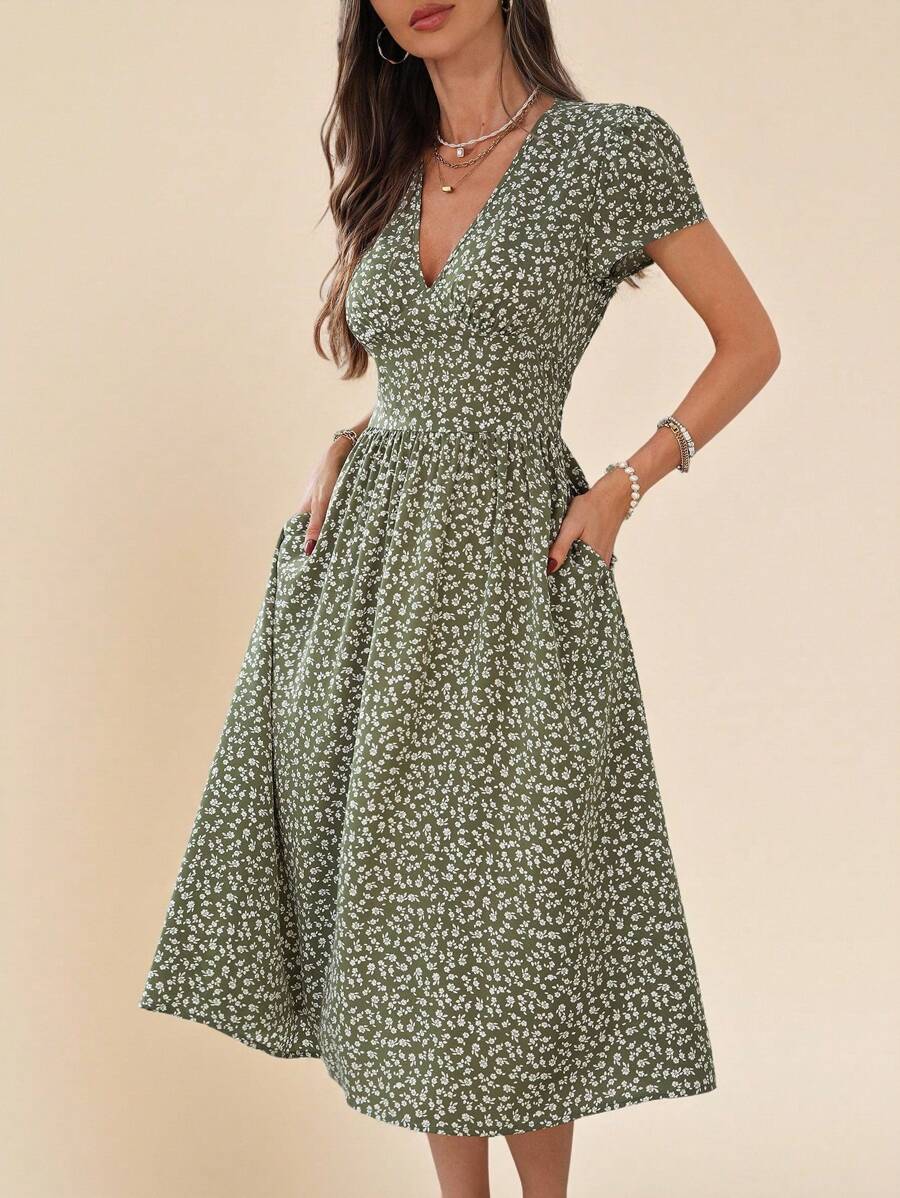 Vestido Elisa Casual Midi Assimétrico com Bolso