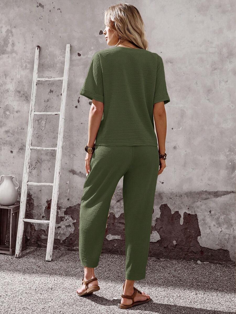 Conjunto Aurora Verão Blusa e Calça Casual