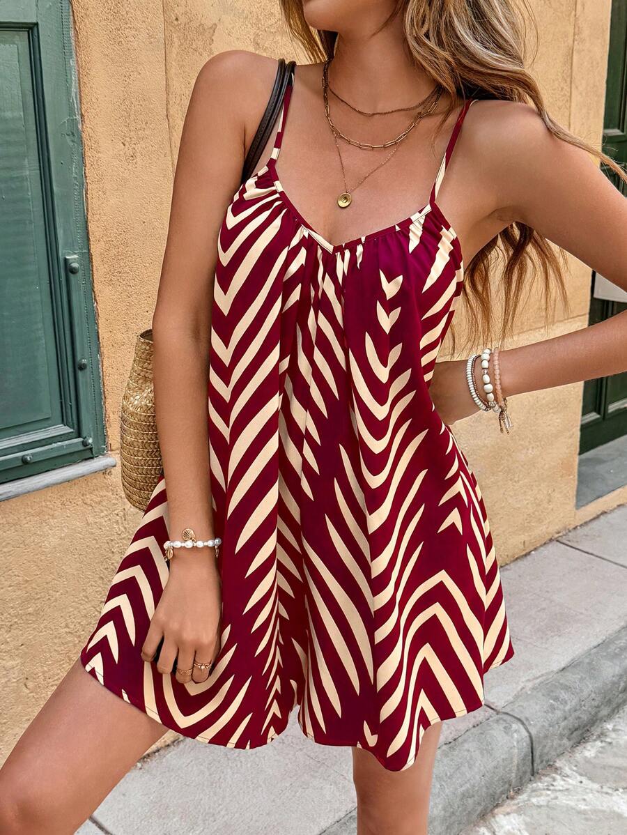 Macacão Curto Brillora Estampado Casual