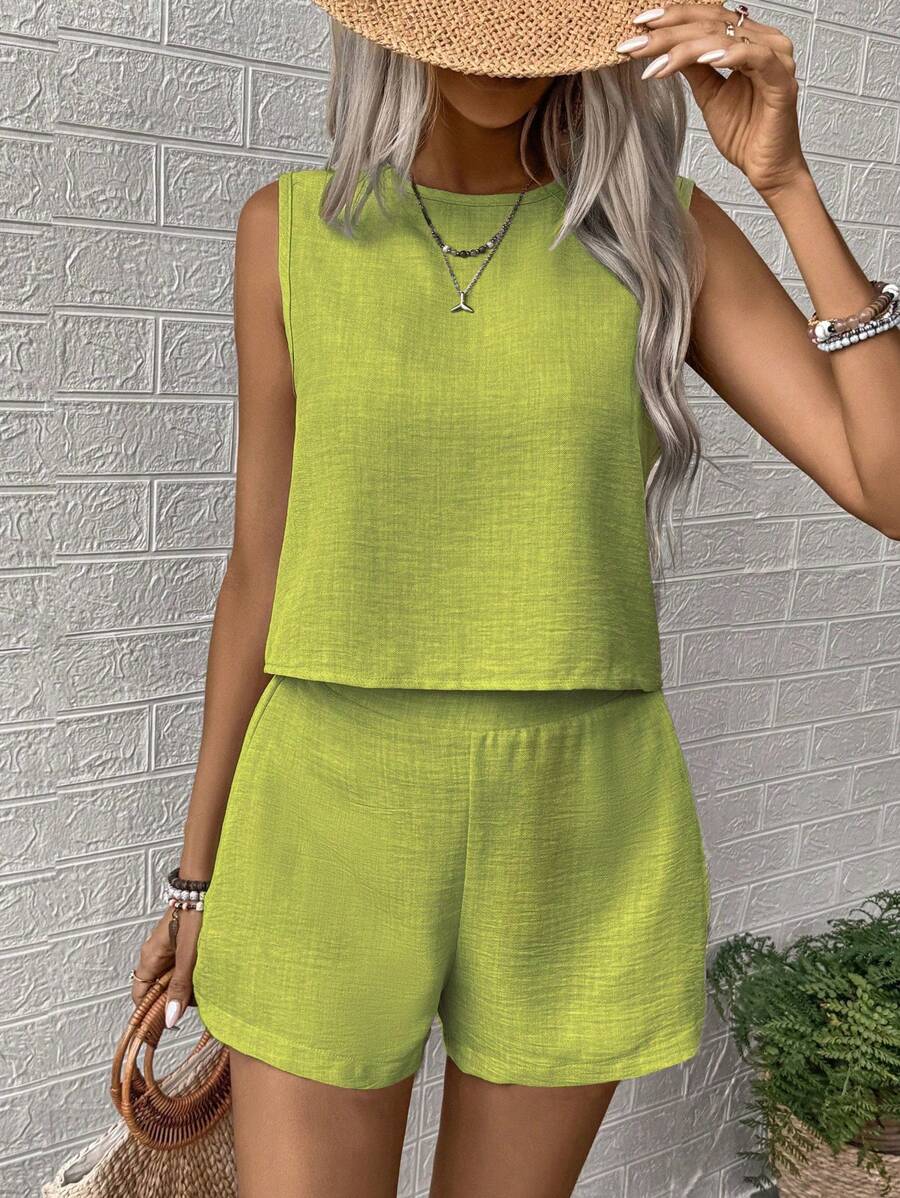 Conjunto Aurora Colete e Shorts Casual