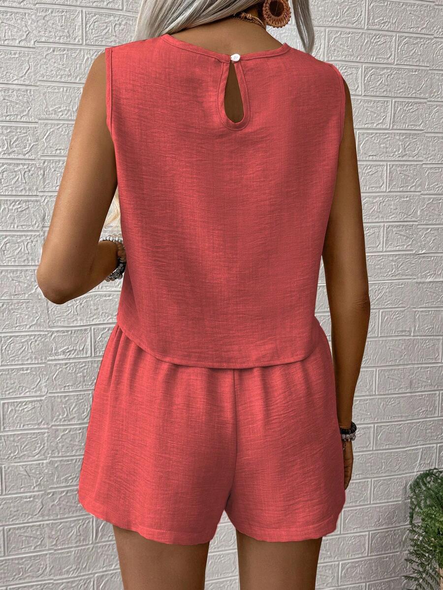 Conjunto Aurora Colete e Shorts Casual