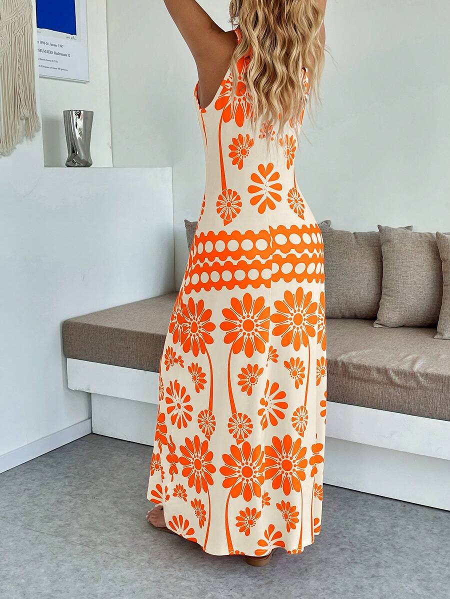 Vestido Maya Boho Longo Alça Fina Tropical