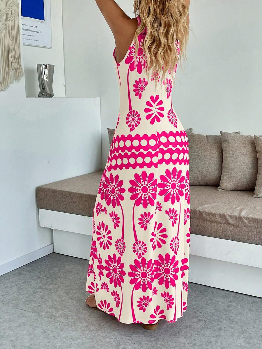 Vestido Maya Boho Longo Alça Fina Tropical