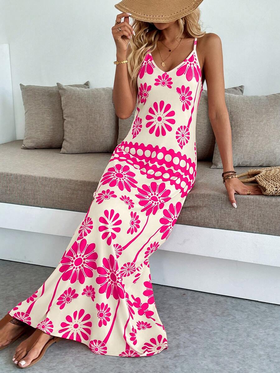 Vestido Maya Boho Longo Alça Fina Tropical