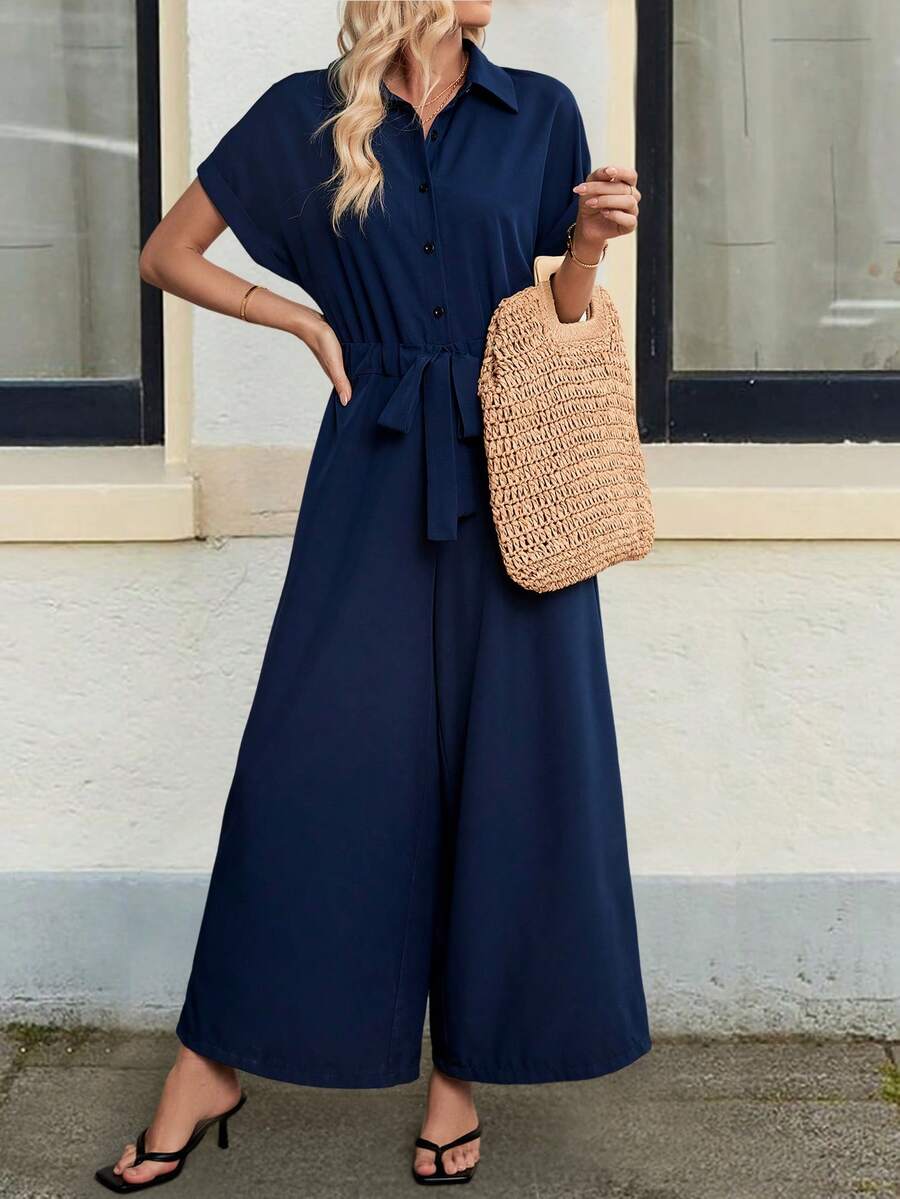 Macacão Aurora Casual Cintura Amarrada