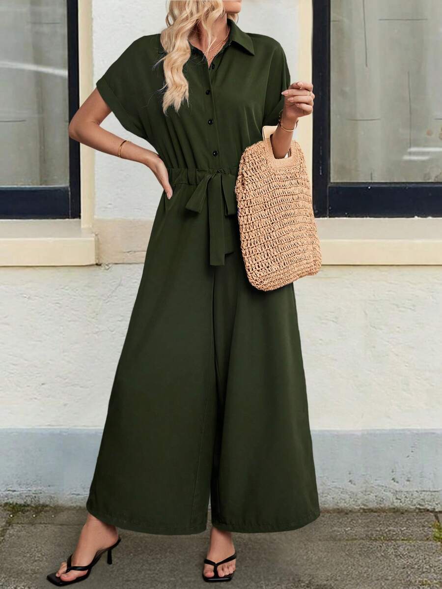 Macacão Aurora Casual Cintura Amarrada