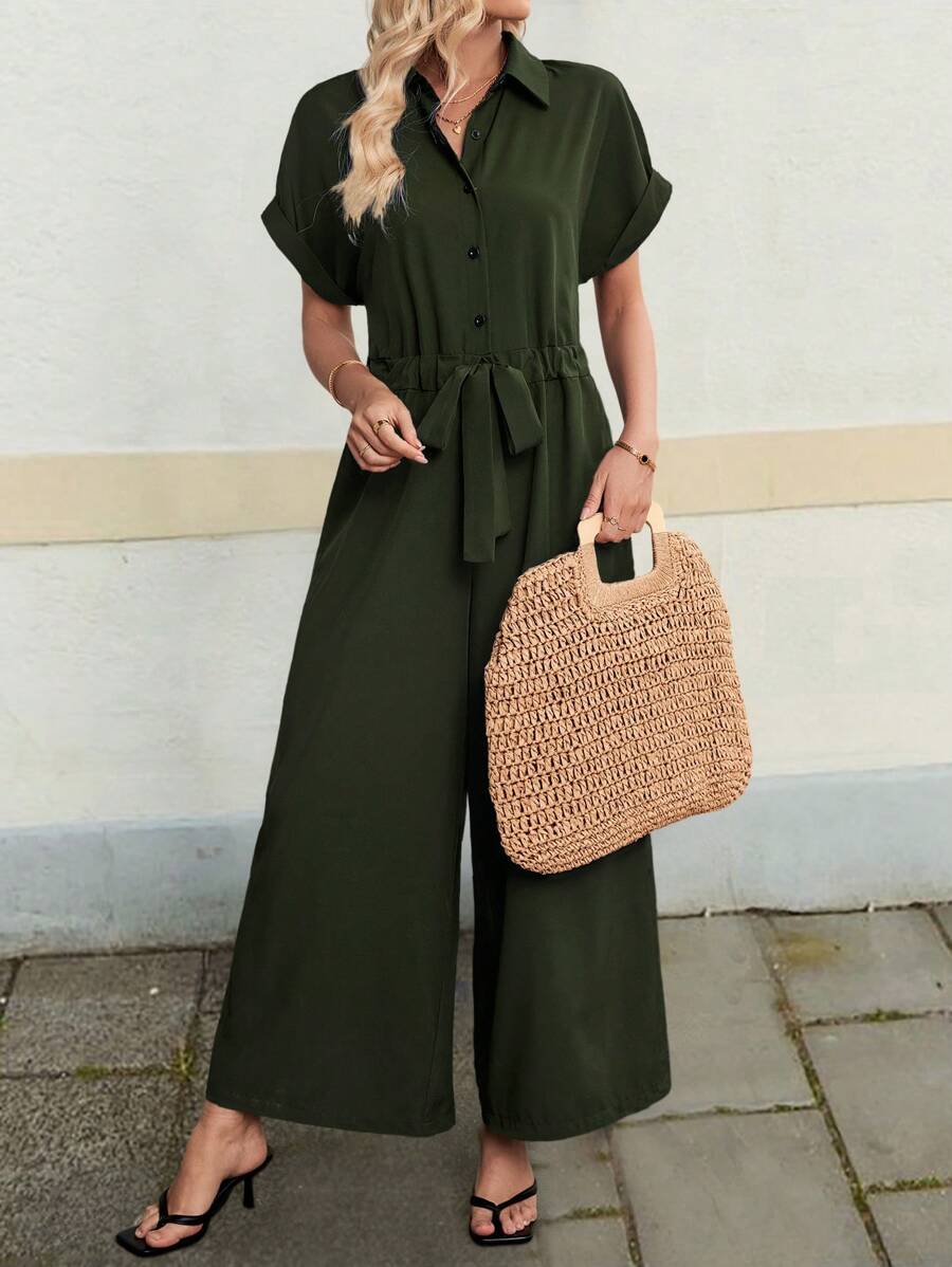 Macacão Aurora Casual Cintura Amarrada