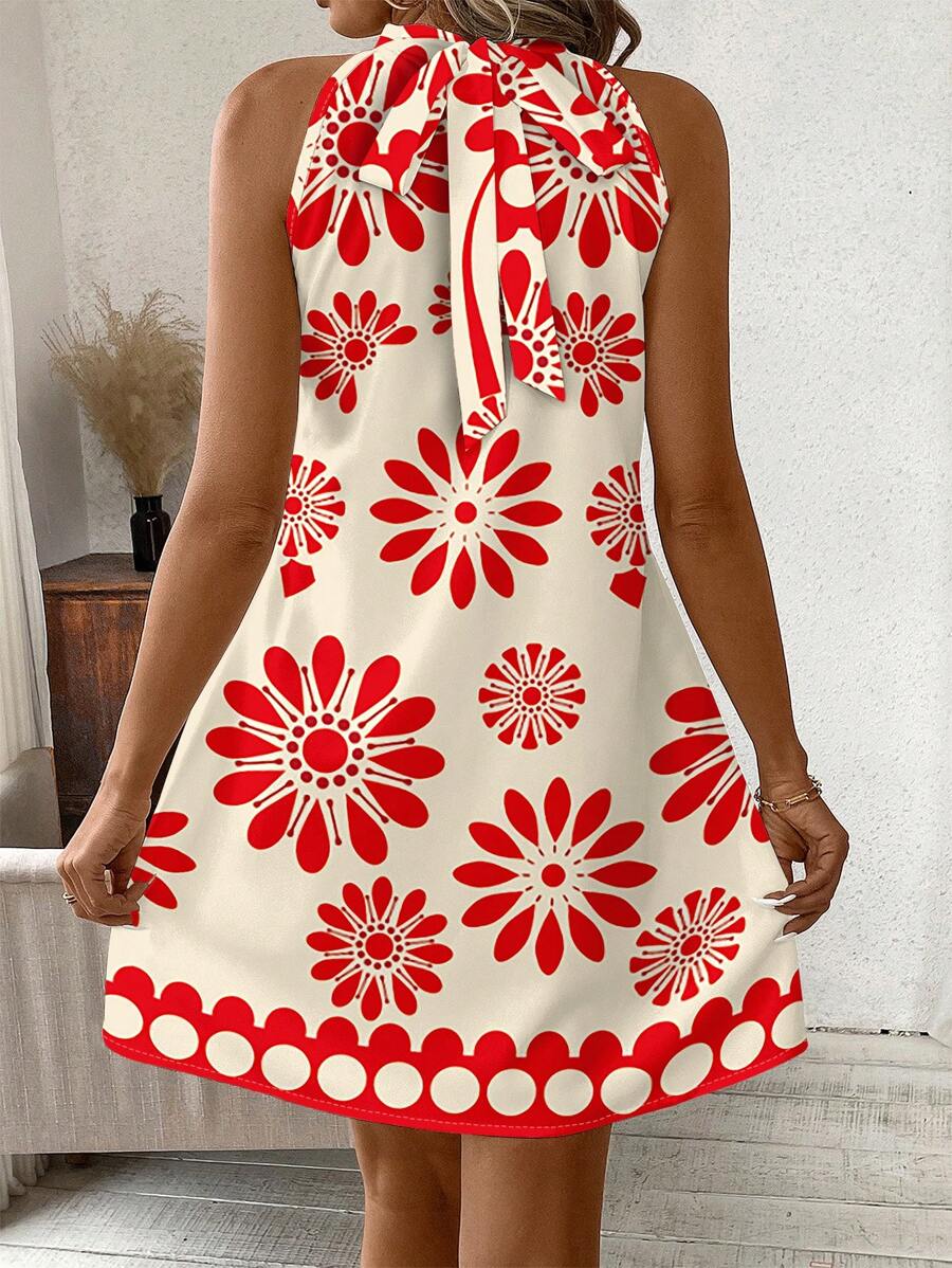 Vestido Lara Boho Mini Halter Floral