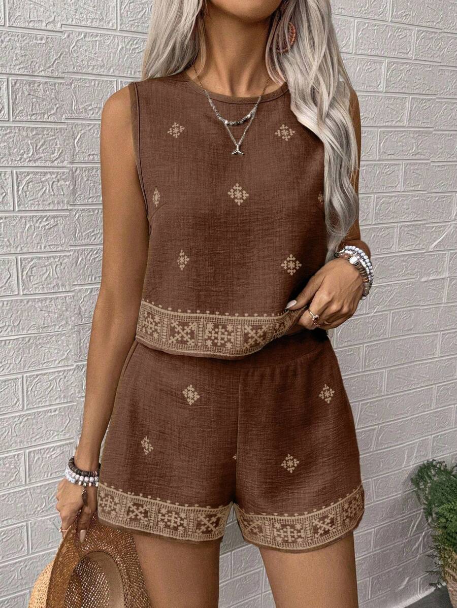 Conjunto Aurora Colete e Shorts Casual