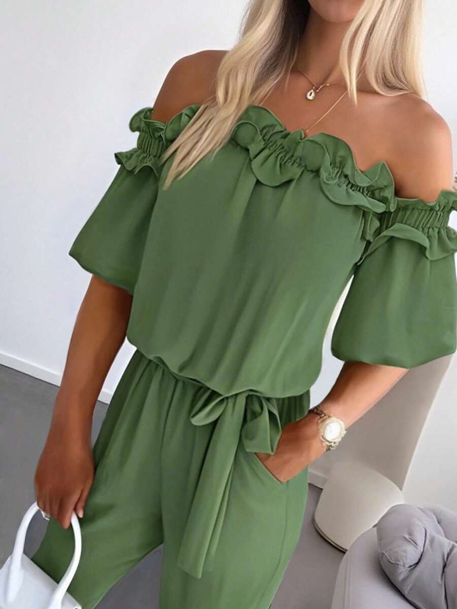 Macacão Inawly Ombro a Ombro Verão Casual