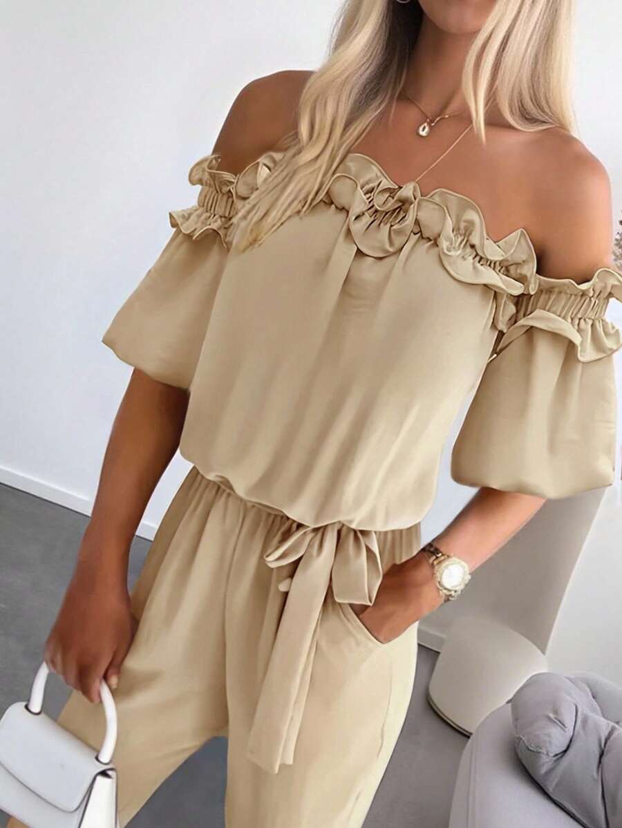 Macacão Inawly Ombro a Ombro Verão Casual