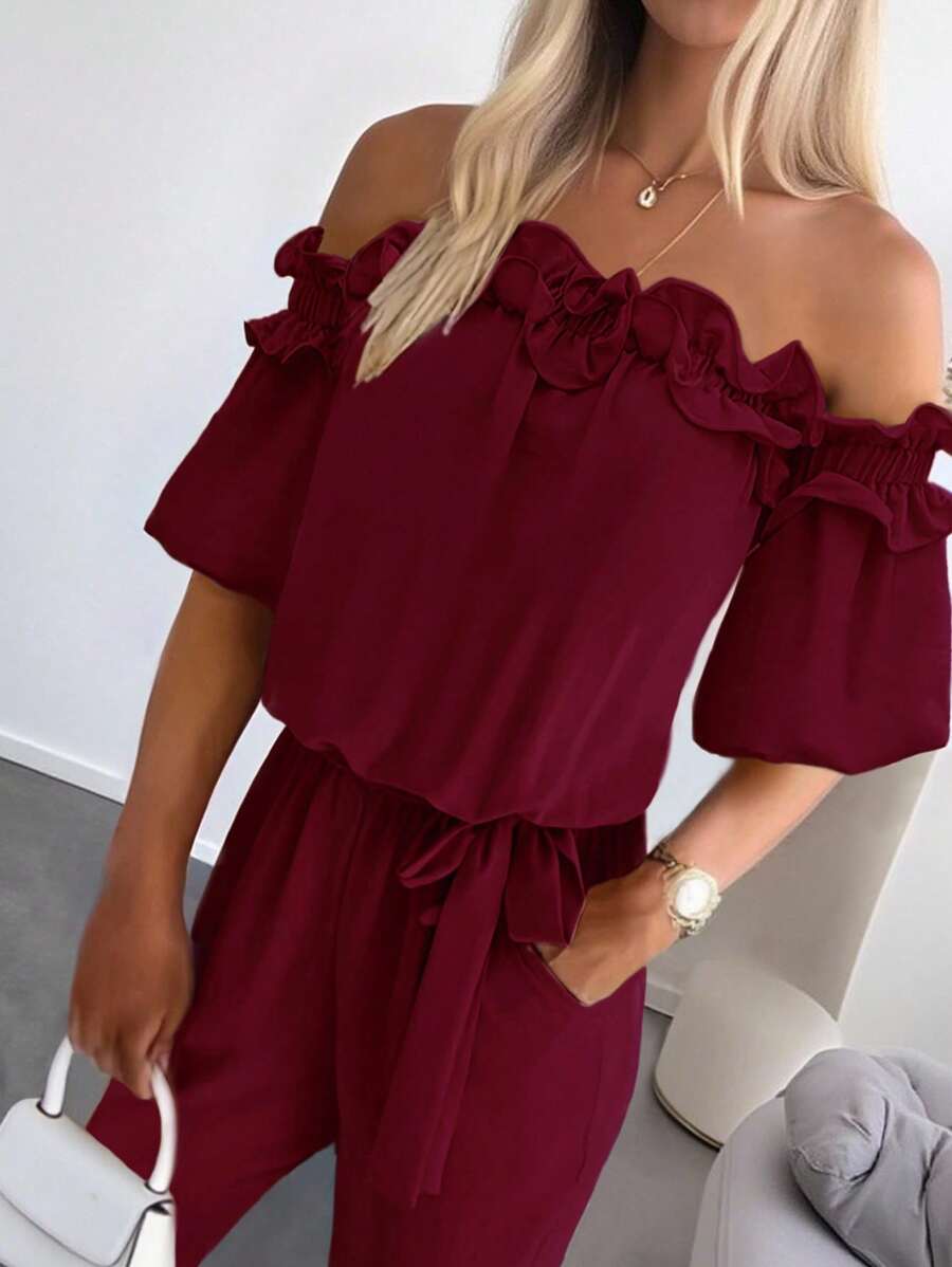 Macacão Inawly Ombro a Ombro Verão Casual