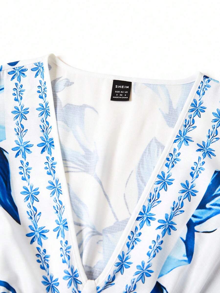 Vestido Clara Boho Midi Decote V Retrô