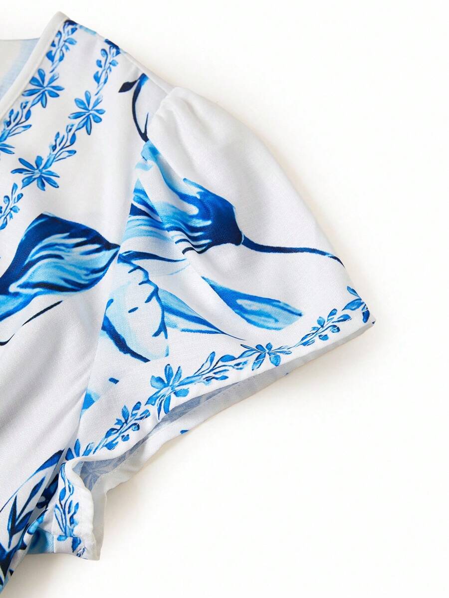 Vestido Clara Boho Midi Decote V Retrô