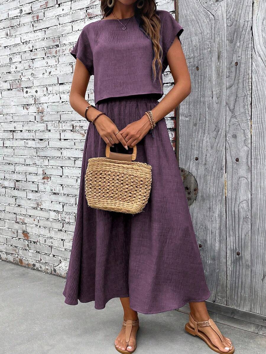 Conjunto Serena Top Curto e Saia Mini