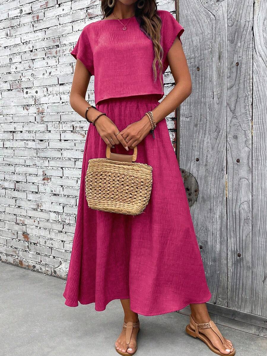 Conjunto Serena Top Curto e Saia Mini