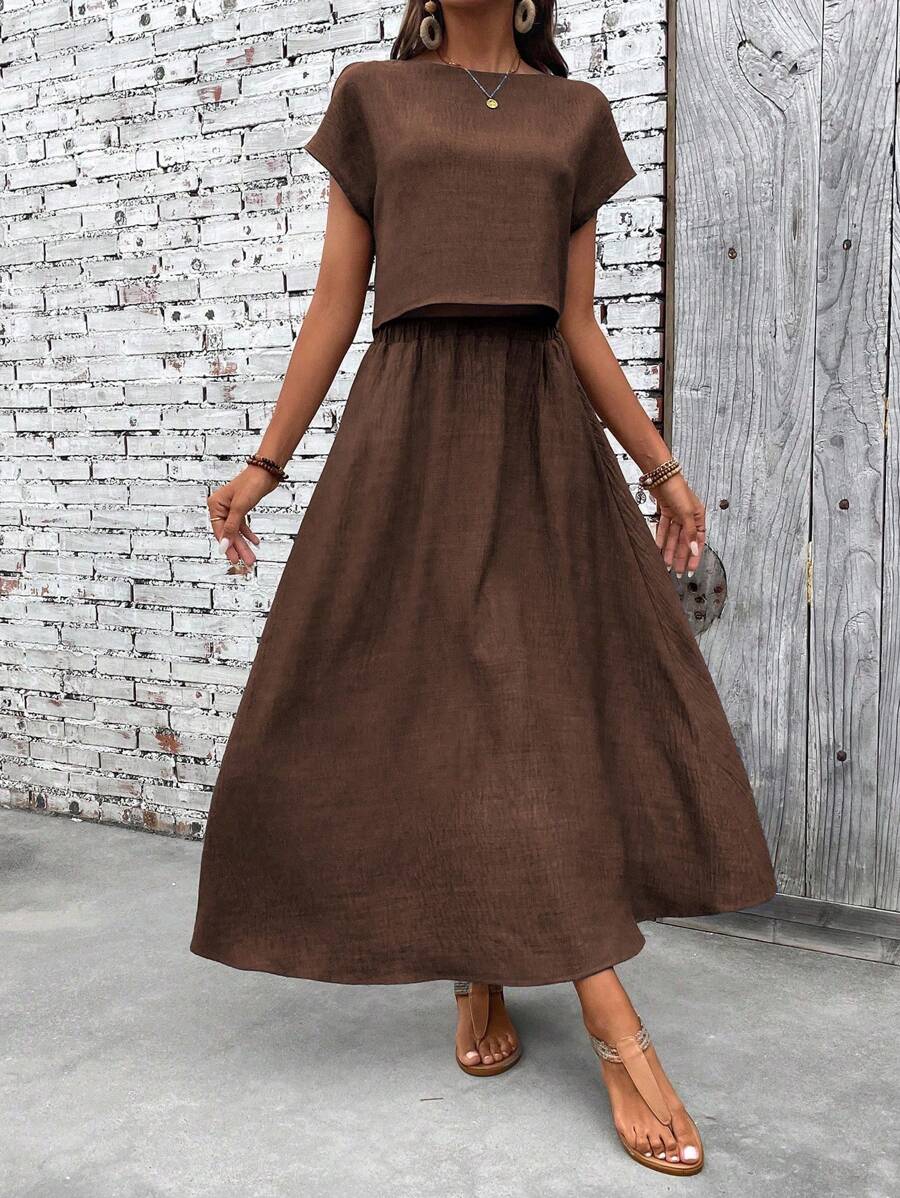 Conjunto Serena Top Curto e Saia Mini