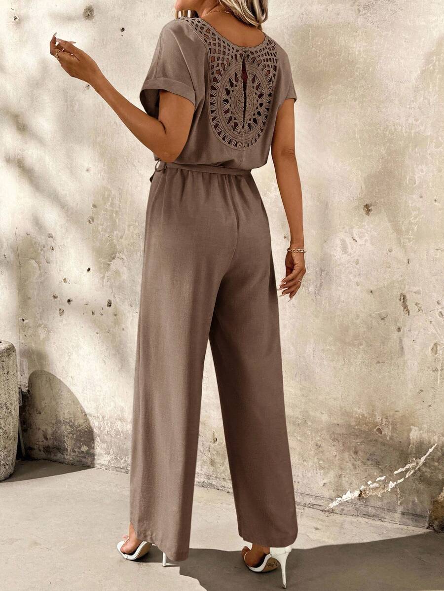 Macaquinho Elisa Férias Casual com Babados