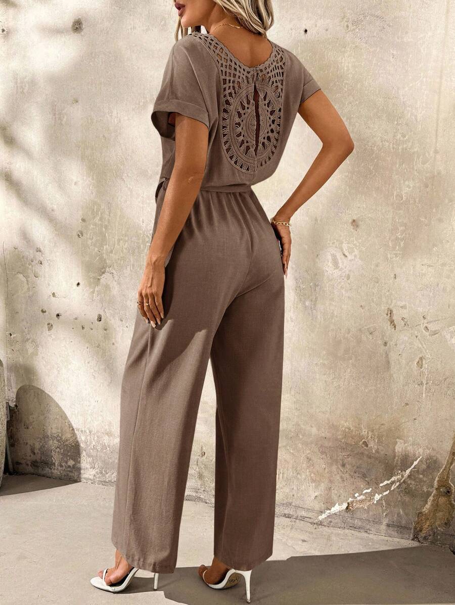 Macaquinho Elisa Férias Casual com Babados