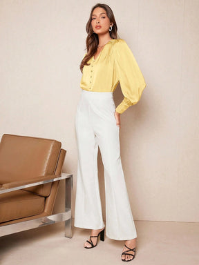 Blusa Acetinada Amarelo em Cetim Feminina | Elegância do PP ao GG