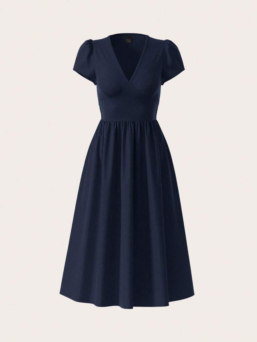 Vestido Elisa Casual Midi Assimétrico com Bolso