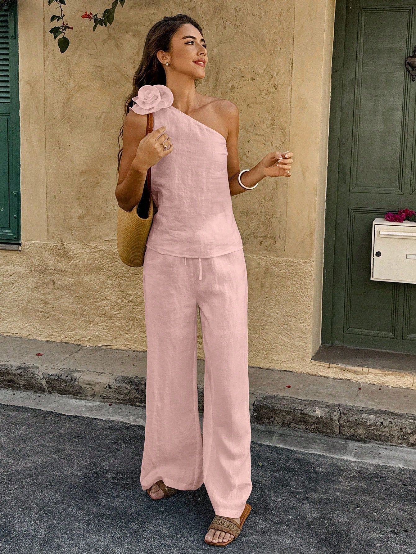 Conjunto Feminino Moderno Viscose e Poliamida – Rosa