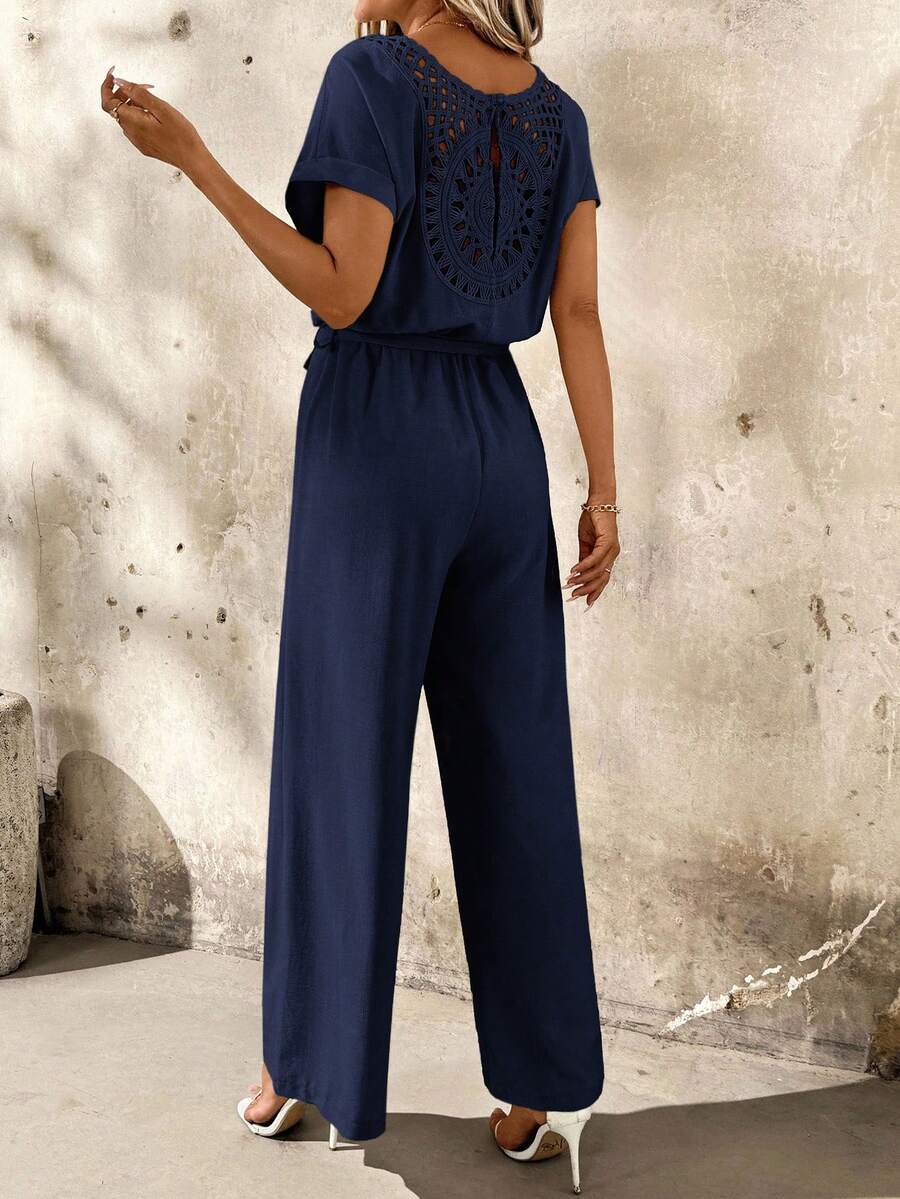 Macaquinho Elisa Férias Casual com Babados