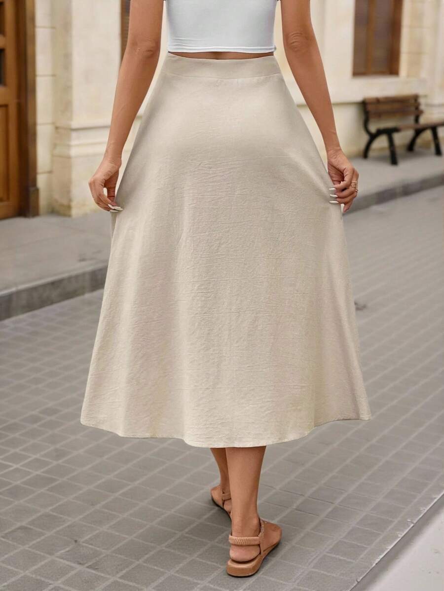 Saia Longa Brillora Flare Botões Frontais