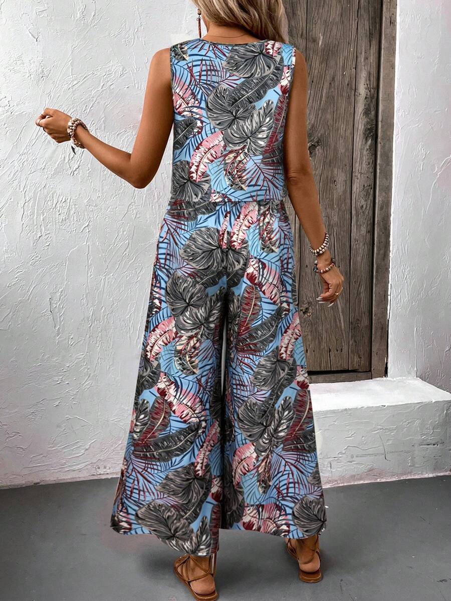 Conjunto Serena Tropical Regata e Calça Solta