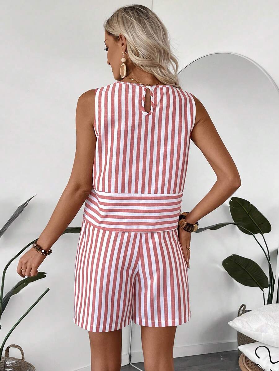 Conjunto Serena Top e Shorts Listrado Verão