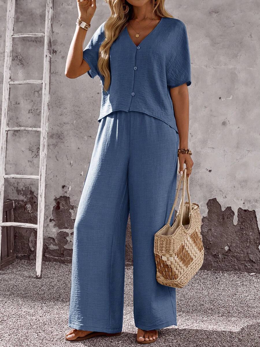 Conjunto Aurora Casual Verão Pantalona