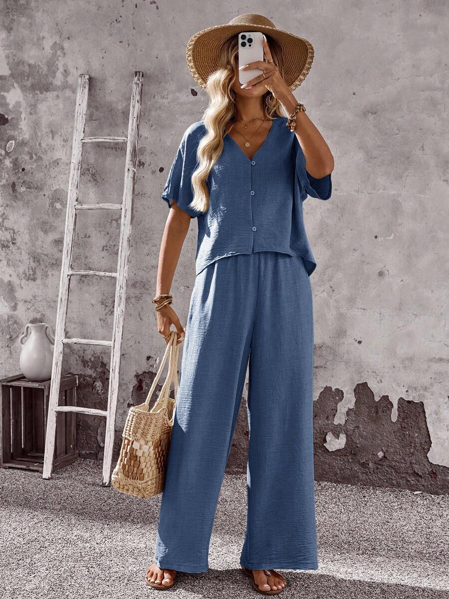 Conjunto Aurora Casual Verão Pantalona